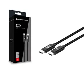 Conceptronic ETTA03B12 černá / USB-C kabel / USB-C - USB-C / PD 3.1 / 240 W / 480 Mbps / 1,2 m