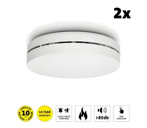 Alecto SA300 DUO bílá / Detektor kouře / 2 ks / Baterie na 10 let / Alarm 85 dB