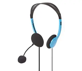 Nedis PC sluchátka modrá / Sluchátka / Stereo / Na uši / 2x jack 3.5 mm / Skládací mikrofon