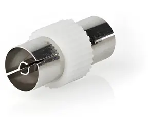 Nedis koaxiální adaptér IEC-IEC bílá / Adaptér / poniklovaný / 75 Ohm