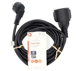 Nedis Prodlužovací napájecí kabel černá / Napájecí kabel / Schuko - Schuko / Úhlový - Přímý / 5 m
