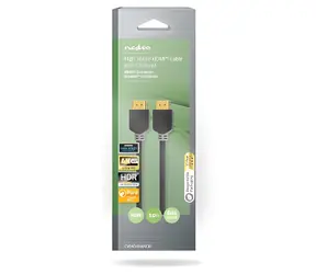Nedis HDMI kabel s Ethernetem 3 m antracit / Kabel HDMI / High Speed / 4K@60Hz / 18 Gbps / ARC