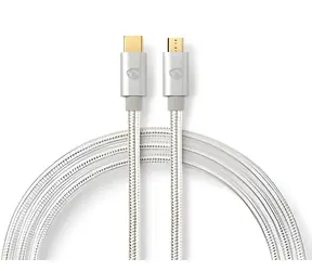 Nedis USB-C - Micro-B kabel nylonový opletený / Kabel USB / USB 2.0 / 480 Mbps / 10 W / 3 m