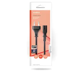 Nedis napájecí kabel Euro-IEC320-C7 černá / Napájecí kabel / Přímý / Poniklovaný / Plochý PVC / 3 m