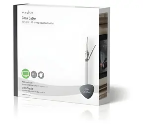 Nedis Koaxiální kabel na cívce RG58C/U 50 Ohm / Dvojité stínění / ECA / 25 m / PVC / Bílá / Dárkový box