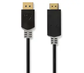 Nedis DisplayPort-HDMI antracit / Kabel DisplayPort na HDMI / 4K 30Hz / 3 m / Pozlacené konektory