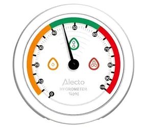 Alecto analogový vlhkoměr O 60 mm / Vlhkoměr / bez baterií / rozsah 0–100 %