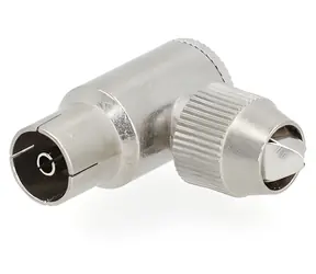 Nedis IEC konektor úhlový 90° zásuvka / Konektor / 75 Ohm / Poniklovaný / Kov / 2 ks