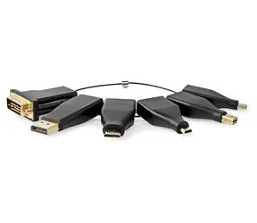 Nedis adaptérový kroužek HDMI černá / Adaptér / DisplayPort, DVI-D, mini HDMI, USB-C / 4K 60Hz