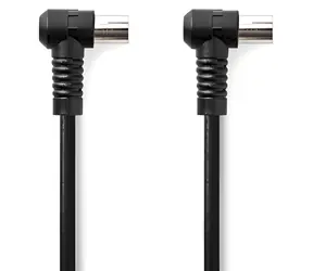 Nedis Koaxiální kabel IEC(M)-IEC(F) 1,5 m černá / Koaxiální kabel / 75 Ohm / 4x stínění / 120 dB