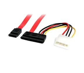 StarTech SATA combo kabel červená / Kabel / SATA 7-pin + Molex 4-pin / 0,457 m / 6 Gbit/s