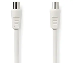 Nedis Koaxiální kabel IEC 3m bílá / Anténní kabel / 75 Ohm / 90 dB / Dvojité stínění