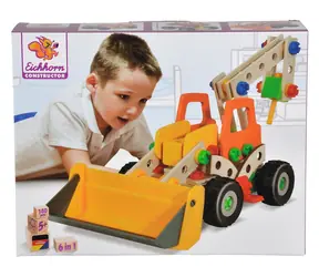 EICHHORN Stavebnice Constructor Kolový nakladač / 140 dílků / od 5 let / dřevo, plast