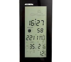 Alecto WS-1150 černá/stříbrná / Meteostanice / bezdrátový senzor / předpověď počasí / budík