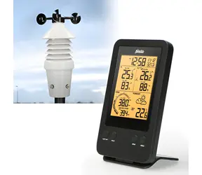 Alecto WS-3400 černá / Meteorologická stanice / bezdrátový senzor / DCF čas / 5,5" displej
