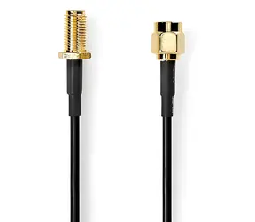 Nedis anténní kabel SMA-SMA černá / Anténní kabel / pozlacené konektory / stíněný / 3 m