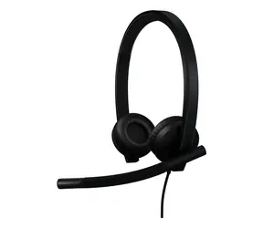 Logitech H570e Stereo černá / Sluchátka s mikrofonem / USB-C / MS Teams