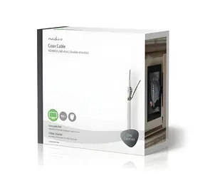 Nedis RG58C/U 50 Ohm bílá / Koaxiální kabel na cívce / Dvojité stínění / ECA / 50 m / PVC