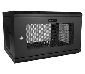 StarTech Nástěnný rozvaděč 6U černý / Nástěnný rozvaděč / 19" / Šířka 600 mm / Hloubka 450 mm / nosnost 90 kg