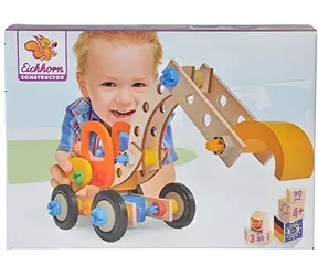 EICHHORN Dřevěná stavebnice Bagr Constructor / 90 dílků / dřevo / od 4 let