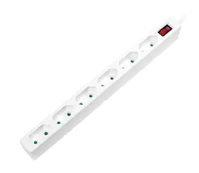 LogiLink LPS232 bílá / Prodlužovací kabel s rozvodkou / 6 zásuvek / 1,5 m / 250V/15A / kontrolka