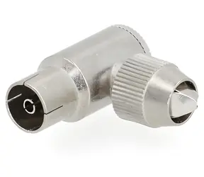 Nedis konektor IEC zásuvka úhlová / Konektor / poniklovaný / 75 Ohm / Kov
