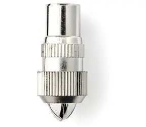 Nedis IEC konektor přímý (M) stříbrná / Konektor / 75 Ohm / poniklovaný / šroubovací / 2 ks
