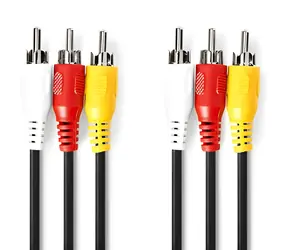 Nedis Kompozitní video kabel 3x RCA - 3x RCA 1,5 m černý / Kabel / poniklované konektory / 480p