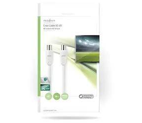 Nedis Koaxiální kabel IEC-IEC 10m bílá / Koaxiální kabel / 75 Ohm / Dvojité stínění / 90 dB