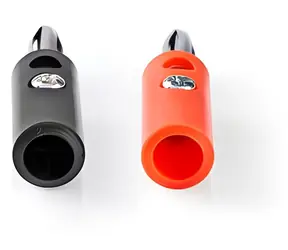 Nedis Banánkový konektor přímý černá/červená / Audio konektor / Zástrčka / Poniklovaný / Šroubovací / 4,5 mm / 4 ks