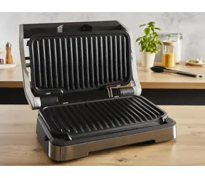 Tefal OptiGrill 2in1 GC773D nerezová / Kontaktní gril / 2100 W / 9 programů / gril. plocha 600 cm2