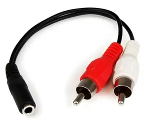 StarTech 3,5mm jack - 2x RCA černá / Audio kabel / 0,15 m