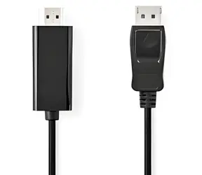 Nedis kabel DisplayPort - HDMI antracit / Kabel DisplayPort / 4K 30Hz / Poniklované konektory / 1 m