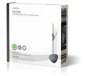 Nedis Koaxiální kabel na cívce RG59 75 Ohm bílá / Dvojité stínění / ECA / 25 m / Koax / PVC / Dárkový box