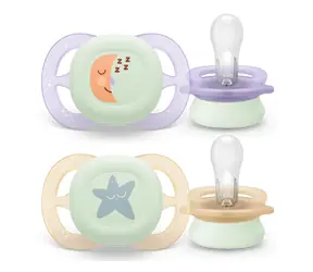 PHILIPS AVENT Dudlík Ultra Start SCF075/17 noční, holka / 0-2 m / 2 ks / Klasický tvar