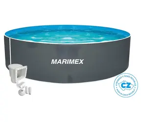 Marimex Orlando šedá / Bazén / průměr 3,05 m / výška 0,91 m / ocelová stěna / skimmer Olympic