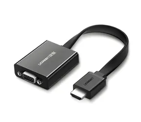 UGREEN MM103 černá / Adaptér HDMI - VGA / Micro-USB napájení / 25 cm