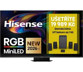 65" Hisense 65UR9S šedá / Televize / Mini LED RGB / UHD 4K / 170Hz / DVB-T2&C&S2 / Wi-Fi / 80W repro