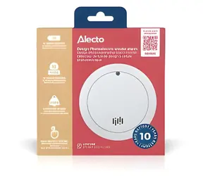Alecto SD1030 bílá / Detektor kouře / baterie a senzor 10 let / alarm 85 dB / lithiová baterie