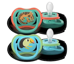 Philips AVENT SCF087/11 modrá/zelená, chlapec / Dudlík s obrázkem / 6-18 m / 2 ks
