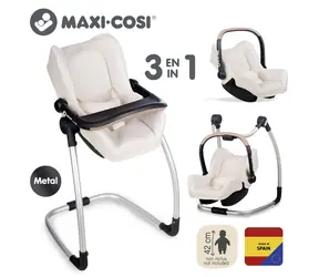 SMOBY Autosedačka a židlička 3v1 Maxi-Cosi & Quinny béžová / Pro panenky do 42 cm / 43 x 41 x 72 cm