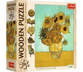 TREFL Dřevěné puzzle Art: Vincent van Gogh - Slunečnice / 200 dílků / 25,5 x 18,5 cm / věk 5+