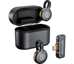 Hollyland LARK M2S Duo Space Gray / Bezdrátový klopový mikrofon / sada 2 ks / USB-C / dosah 300 m