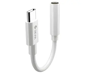 Devia Smart Series Adaptér USB-C na jack 3,5 mm bílá / Adaptér
