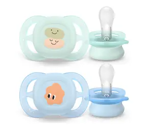 Philips Avent Ultra Start SCF075/14 modrá, zelená / Dudlík s obrázkem / 0-2 měsíce / 2 ks