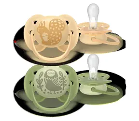Philips Avent Ultrasoft zelená, žlutá / Dudlík / 6-18 m / 2 ks