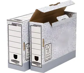 FELLOWES Archivační box Bankers Box 80 mm šedá (10 ks) / A4 / FSC recyklovaný karton