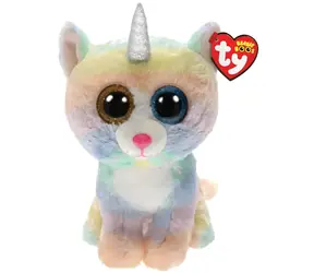 TY Plyšová kočka s růžkem Heather / 24 cm