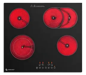 AMZCHEF CE-T-72CB4xyP200-LBHA / Vestavná sklokeramická varná deska / 4 plotny / 7200 W