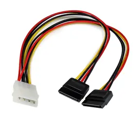 StarTech napájecí Y-kabel Molex - 2x SATA / Napájecí kabel / Molex - 2x SATA 15-pin / 0,3 m